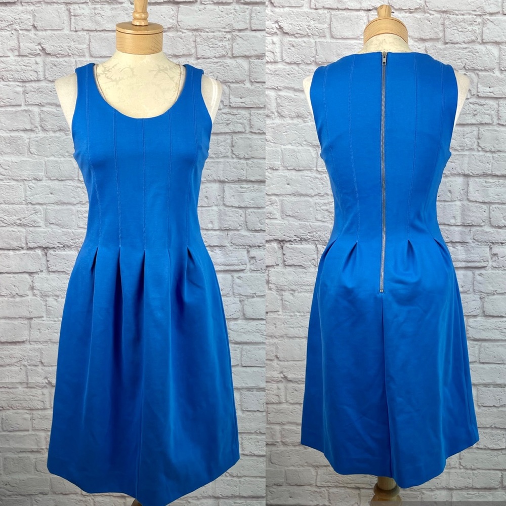 J. Crew Fit & Flare Blue Scuba Dress Size‎ 8 Style #A5434
